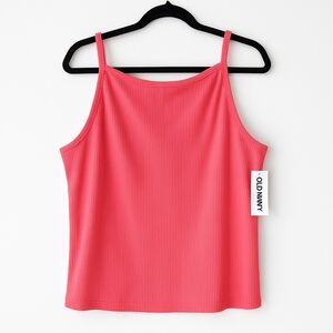 Old Navy Ribbed Stretch Cami Tank Top Pink Coral Plus Size 3X